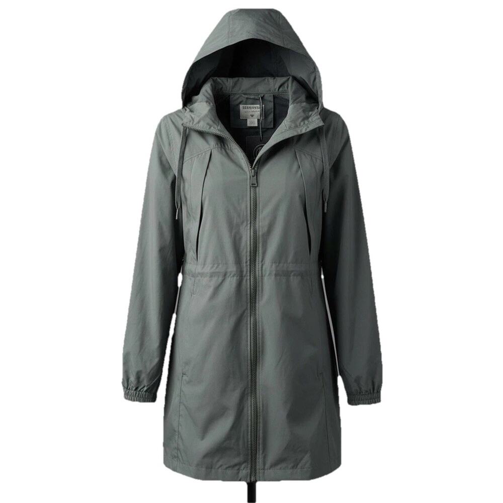 NEW Bernardo Eco-Minded Hooded Lightweight Jacket Women’s Medium Green Zip Front - Picture 1 of 9